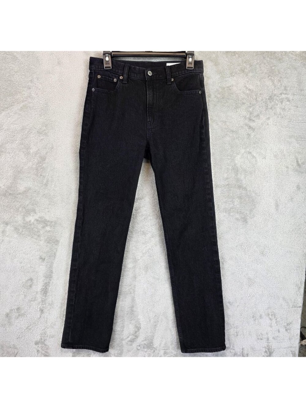 Gap 90s Straight High Rise Jeans Womens 4 Black Dark Wash Stretch Denim